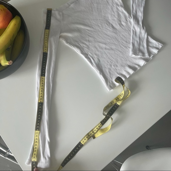 Zara ribbed white off-the-shoulder long sleeve - Picture 9 of 9